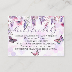 Tarjeta De Recepción Mariposas Flores silvestres libros Baby Shower par