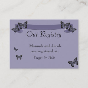 Tarjeta De Recepción Mariposas Moradas