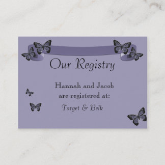 Tarjeta De Recepción Mariposas Moradas
