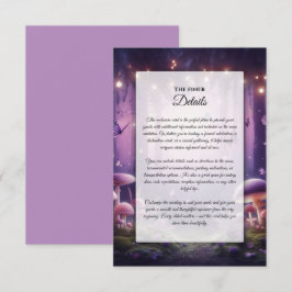 Tarjeta De Recepción Mariposas moradas y Boda de los cielos estrellados