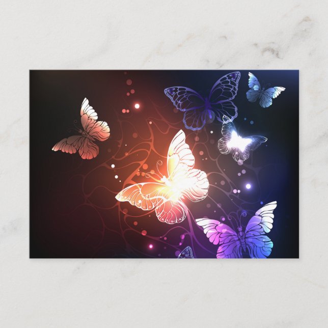 Tarjeta De Recepción Mariposas nocturnas brillantes (Anverso)