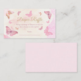 Tarjeta De Recepción Mariposas rosadas Baby Shower Diaper Raffle