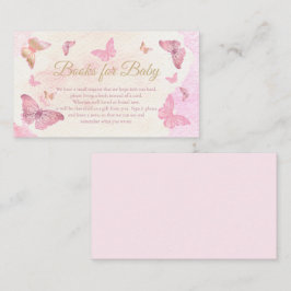 Tarjeta De Recepción Mariposas rosadas Libros de Baby Shower para bebé
