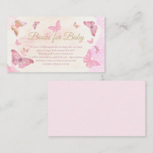 Tarjeta De Recepción Mariposas rosadas Libros de Baby Shower para bebé