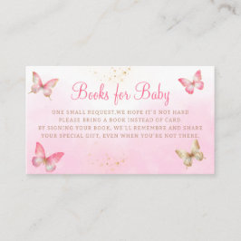 Tarjeta De Recepción Mariposas rosas pequeñas libros de Baby Shower par