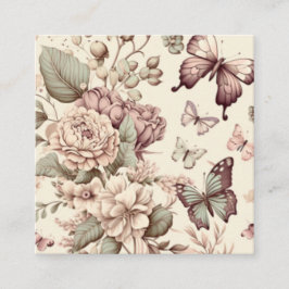 Tarjeta De Recepción Mariposas y flores decoración pastel