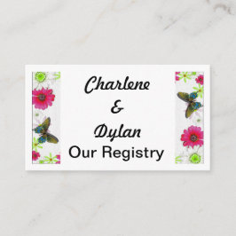 Tarjeta De Recepción Mariposas y flores en el registro de mosaicos