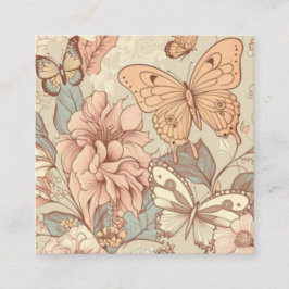 Tarjeta De Recepción Mariposas y flores pastel