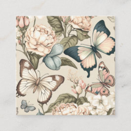 Tarjeta De Recepción Mariposas y flores pastel