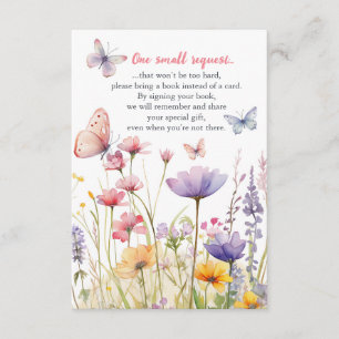 Tarjeta De Recepción Mariposas y flores Solicitud de libro Insertar tar