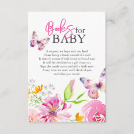Tarjeta De Recepción Mariposas y libros de canciones de cuna para bebés