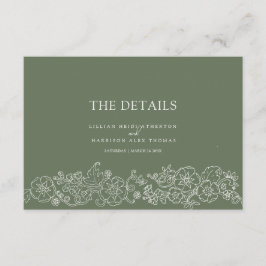 Tarjeta De Recepción Mariscas de la flor verde sabio detalles bodas