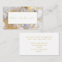 Mármol blanco y dorado en el boda de los detalles