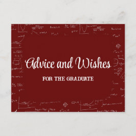 Tarjeta De Recepción Maroon Math Graduation Party Advice for Graduate