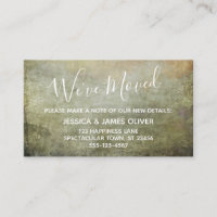 Marrón y mostaza texturizado "Nos hemos mudado