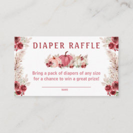Tarjeta De Recepción Marsala Baby Shower Diaper Raffle Card
