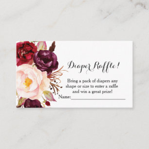 Tarjeta De Recepción marsala flores nata ducha pañales rifa