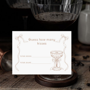 Tarjeta De Recepción Martini Espresso Cuántos besos Juego de novia