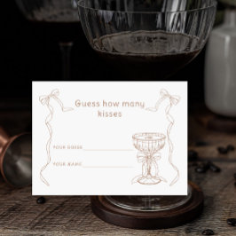 Tarjeta De Recepción Martini Espresso Cuántos besos Juego de novias