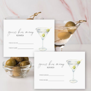 Tarjeta De Recepción Martini & Matrimony Cuántos besos juego de novias