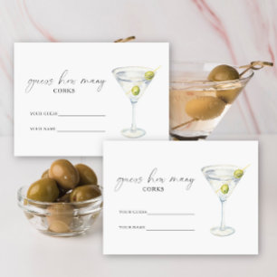 Tarjeta De Recepción Martini y Matrimonio Cuántos corchos juego de novi