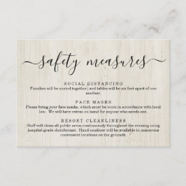 Tarjeta De Recepción Máscara de Seguridad Covid 19 Información de Dista