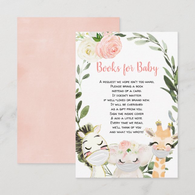 Tarjeta De Recepción Mascarillas de animales de Safari libro solicitud  (Anverso / Reverso)