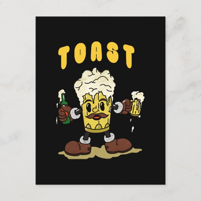 Tarjeta De Recepción Mascota de brindis con cerveza (Anverso)