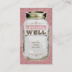 Tarjeta De Recepción Mason Jar Pink Wishing Well