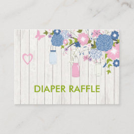 Tarjeta De Recepción Mason rosa y azul Jar Diaper Raffle