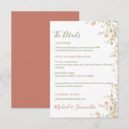 Tarjeta De Recepción Matrimonio de campo Rosa salvaje