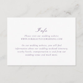 Tarjeta De Recepción Matrimonio elegante morado limpio