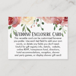 Tarjeta De Recepción Matrimonio personalizado simple DIY Rubor Floral r