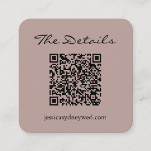 Tarjeta De Recepción Matriz de código simple de script RSVP Detalles de