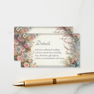 Tarjeta De Recepción Maximalista Shabby Floral Country Vintage DETAILS