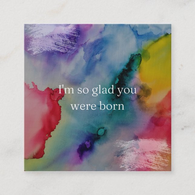 Tarjeta De Recepción Me alegra tanto que hayas nacido (Anverso)