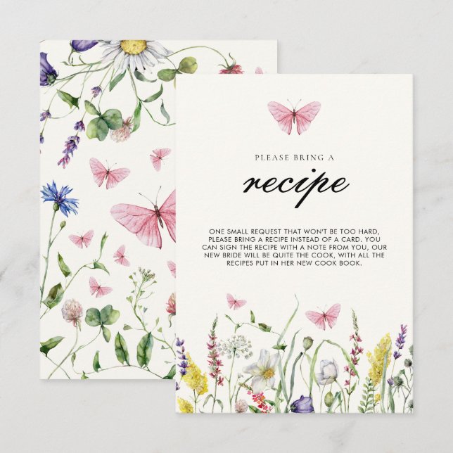 Tarjeta De Recepción Me Da La Receta De La Ducha De Mariposas (Anverso / Reverso)