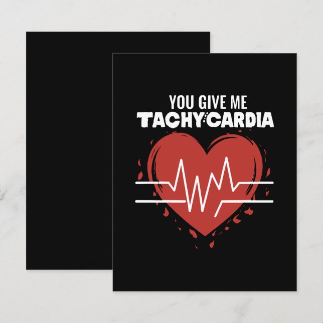 Tarjeta De Recepción Me Das Taquicardia (Anverso / Reverso)