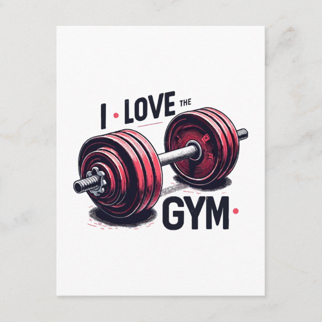 Tarjeta De Recepción Me encanta el gimnasio (Anverso)
