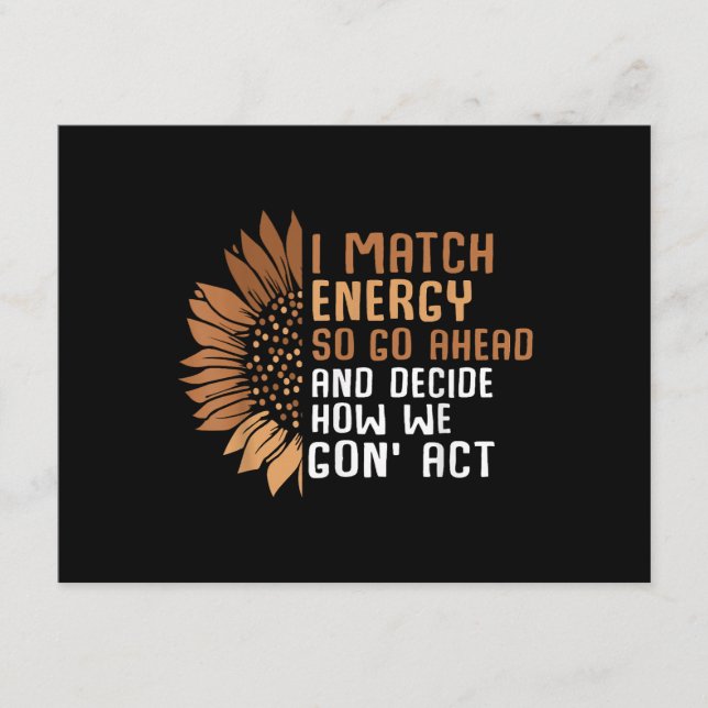 Tarjeta De Recepción Me Relaciono Energía Empoderamiento Afroamericano  (Anverso)