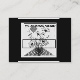 Tarjeta De Recepción Me voy a casar con una flor blanca y negra