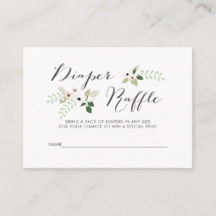 Tarjeta De Recepción Meadow Blooms Diaper Raffle, inserción de invitaci