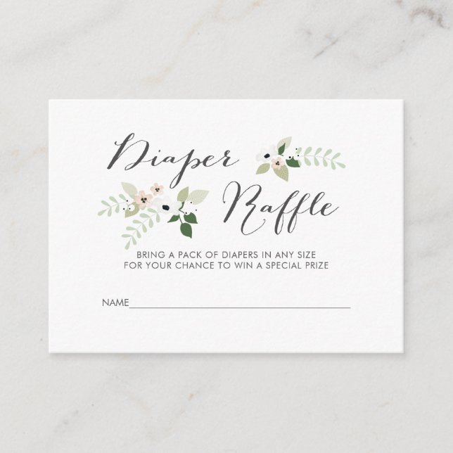 Tarjeta De Recepción Meadow Blooms Diaper Raffle, inserción de invitaci (Anverso)