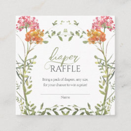 Tarjeta De Recepción Meadow Flowers Baby Shower Diaper Raffle