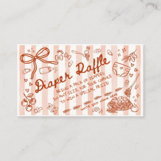Tarjeta De Recepción Meatball Italian Theme Diaper Raffle