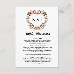 Tarjeta De Recepción Medida de seguridad de corazón floral de rosa romá