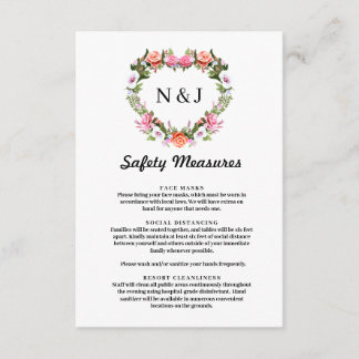 Tarjeta De Recepción Medida de Seguridad de Corazón Floral Rosa Románti