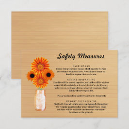 Tarjeta De Recepción Medida de Seguridad de Frasco de Mason Floral Nara