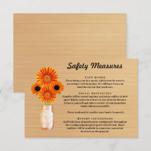 Tarjeta De Recepción Medida de Seguridad de Frasco de Mason Floral Nara