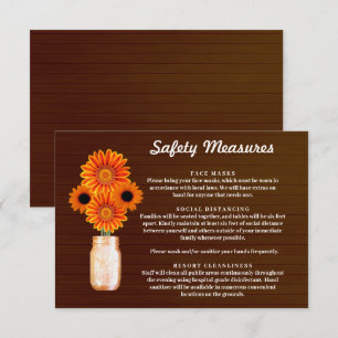 Tarjeta De Recepción Medida de Seguridad de Frasco de Mason Floral Nara